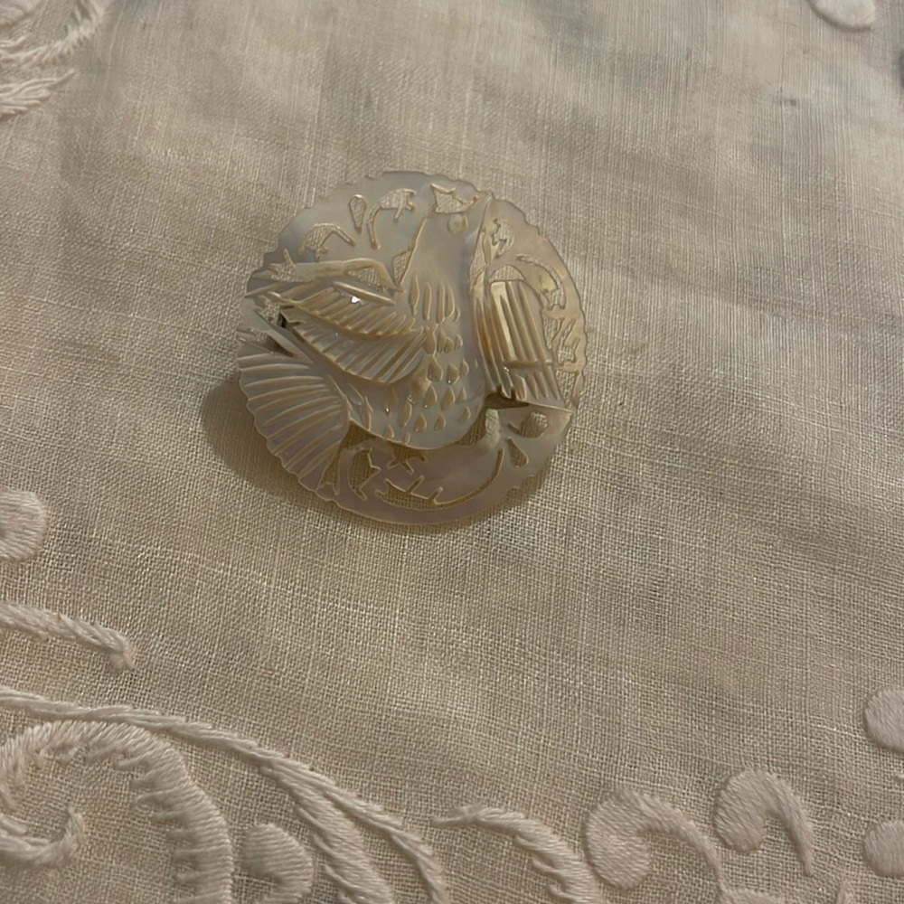 Mother of pearl dove pin